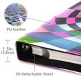 thumbnail image 3 of FORMRS 3 Ring Photo Album 4"x6" Self Adhesive Large Capacity PU Leather Cover, Green Wavy Plaid, 3 of 8