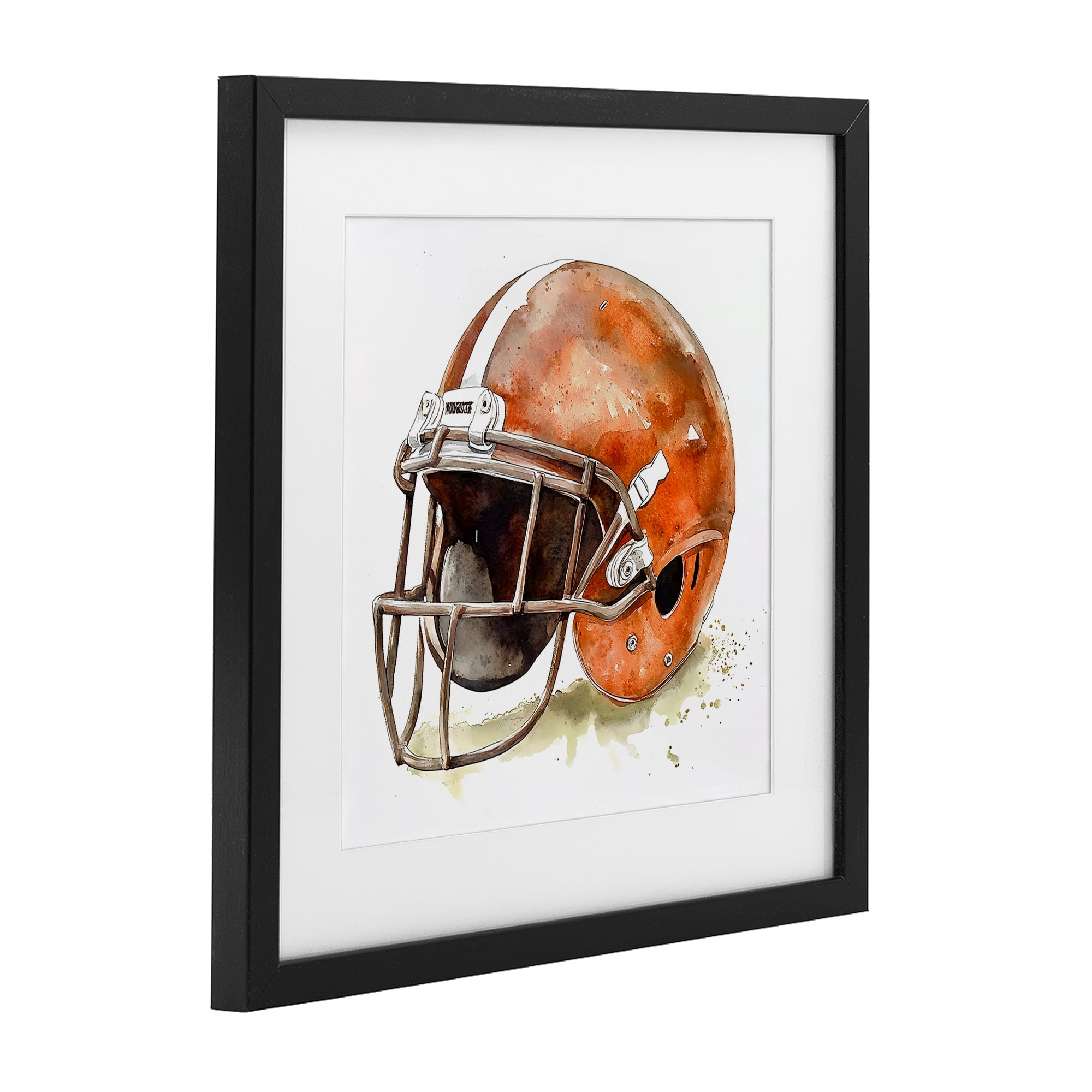 Stupell Industries Red Football Helmet Black Framed Print Under Glass, design by Creative Studio