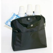 J.L. Childress MaxiCOOL 4 Bottle Cooler - Breastmilk and Baby Bottle Bag with Ice Pack, Black