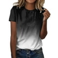 thumbnail image 2 of Womens Short Sleeve Tops Gradient Print Round Neck Workout Casual Tshirts Loose Fit Summer Tees 2026 Fashion, 2 of 4