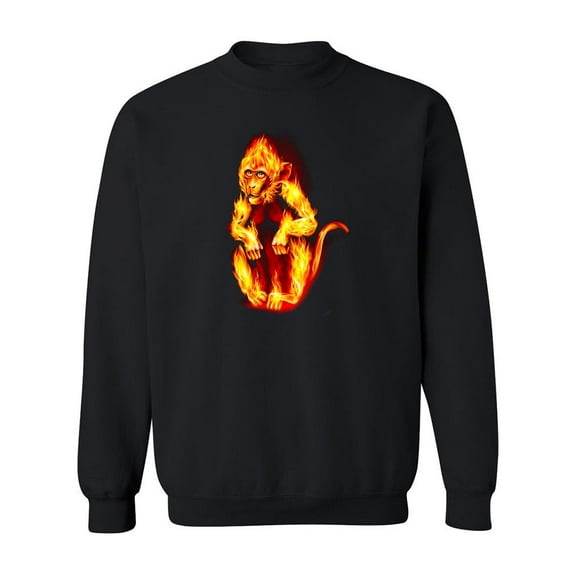 Monkey On Fire Sweatshirt Men -Image by Shutterstock, Male Large