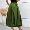 thumbnail image 5 of Feancey Bubble Skirts for Women Elastic High Waisted Maxi Skirt 2025 Trendy A Line Skirts Summer Casual Pleated Long Skirt with Pockets Army Green L, 5 of 9