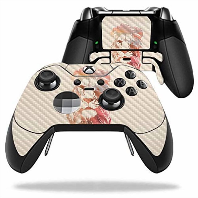MightySkins Carbon Fiber Skin for Microsoft Xbox One Elite Controller - Desert Lion | Protective, Durable Textured Carbon Fiber Finish | Easy to Apply, Remove, and Change Styles | Made in The USA