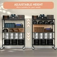 thumbnail image 2 of M MZG 5 Tier Storage Shelves with Wheels, Storage Shelves Units, 23.6"D x 53.2"W X 73.6"H, Heavy Duty Garage Rack, Black, 2 of 8