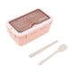 thumbnail image 2 of Fiambrera Térmica, 1400ml 3 Compartimentos Bento Boxes Buen Sellado con Cuchara Palillos para la Escuela para la Oficina LYUMO Cajas para el Almuerzo, 2 of 6