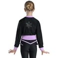 thumbnail image 3 of inlzdz Kids Girls Sport Athletic Jacket Long Sleeve Figure Ice Skating Top Costume Zipper Contrast Light Purple 6, 3 of 7
