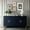 Navy Blue, variant on 4 Door Server Cabinet | Practical in Dining and Hallway | Solid Wood Veneer and Metal Legs | Adjustable Shelves for Flexibility