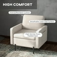 thumbnail image 4 of HOMCOM Fabric Accent Chair Modern Armchair w/ Metal Legs Side Pockets Cream, 4 of 10