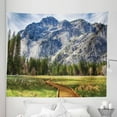 thumbnail image 1 of Yosemite Tapestry, North Dome as Seen from the Valley with Wooden Walkway Yosemite National Park, Fabric Wall Hanging Decor for Bedroom Living Room Dorm, 5 Sizes, Green Charcoal, by Ambesonne, 1 of 1