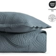 thumbnail image 4 of EVERGRACE 100% Cotton Scallop Quilt Set, King Size 3 Piece Set – Lightweight Bedspread with 2 Shams, Soft Prewashed Matelasse Coverlet for Cozy and Elegant Bedding, Stormy Blue, 4 of 8