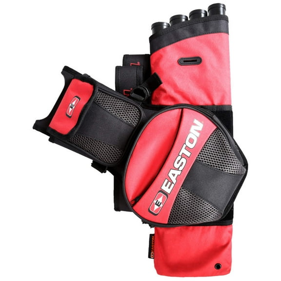 Easton 222713 Flipside Red 4-Tube Bow Hunting RH/LH Archery Arrow Quiver