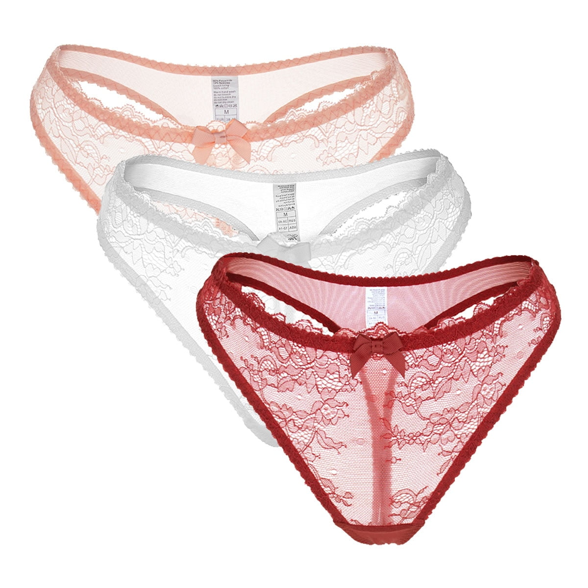 Varsbaby Thongs for Women Sexy See Through Thong Underwear Women 3 Pack