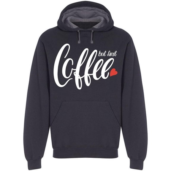 But First Coffee Hoodie Men -Image by Shutterstock, Male Medium