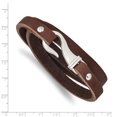 thumbnail image 3 of Bracelet en Cuir Inoxydable Marron 24 Pouces "Bracelets, 3 of 3