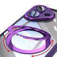 thumbnail image 2 of for iPhone 16 Pro Max Case with Camera Lens Protector, [1x Screen Protector] Rugged Shockproof Kickstand Bumper Ring Holder Slim Fit Drop Proof Phone Case for Apple iPhone 16 Pro Max, Darkpurple, 2 of 9