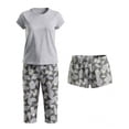 thumbnail image 2 of Pijama Kuromi para Dama Set Playera Manga Corta con Capri y Short Gris Talla CH 3 Piezas, 2 of 4