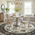 thumbnail image 5 of Jamfeel Round Rugs Vintage Print Low Pile Non-slip Circle Carpet Indoor Area Rug for Living Room Nursery, 4ft, Cyan, 5 of 7