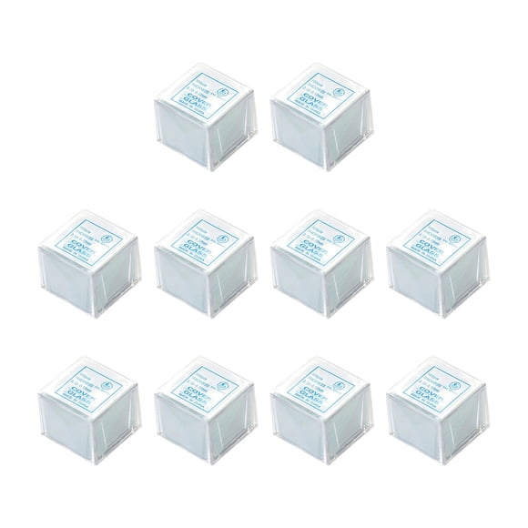 Seitruly 10 piezas 100 cubreobjetos por caja Cubreobjetos de vidrio transparente 22 X 22 mm para microscopios Kits de experimentos de química