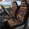 thumbnail image 2 of Uorisanigo Car Seat Covers Full Set 14 Pack Southwest Aztec Brown Steering Wheel Cover Center Console Cover Head Rest Protector Auto Seat Belt Pad Covers Coasters Universal Fit for Auto Truck Van SUV, 2 of 6