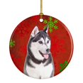thumbnail image 1 of Adorno de cerámica Caroline's Treasures Copos de nieve rojos Vacaciones Navidad Alaskan Malamute KJ1182CO1, 1 of 1