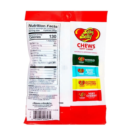 Jelly Belly Chews Peg 7 oz (Pack of 12)
