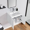 thumbnail image 5 of Seetaras Modern Bathroom Vanity With Sink Wall Mounted Bathroom Cabinet with Ceramic Basin 2 Doors Storage Space Saver Organizer for Home Hotel (Excluding Faucets), 5 of 9