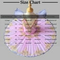 thumbnail image 3 of hengsof Girls' Dance Leotard Ruffled Sleeves Sheer Skirt Glitter Ballet Skirt Children's Performance Costume Cute Print Gymnastics Leotard Ballet Skirt Dance Practice Clothes, 3 of 8