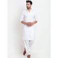 thumbnail image 1 of eloria Men's Traditional White Regular Kurta with Salwar, 1 of 7