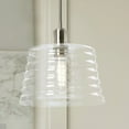 thumbnail image 7 of Creative Co-Op Robert Stevenson Lighting Rhodes - Metal and Clear Ribbed Glass Ceiling Light, Brushed Nickel, 7 of 7
