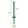 Expert Gardener Powder Coated Steel Fence U Post, Green, 3'