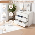 thumbnail image 6 of Hassch 3-Drawer Night Stand, Drawer Cabinet, Modern Bedside Table for Bedroom Living Room, Space-Saving, White, 6 of 7