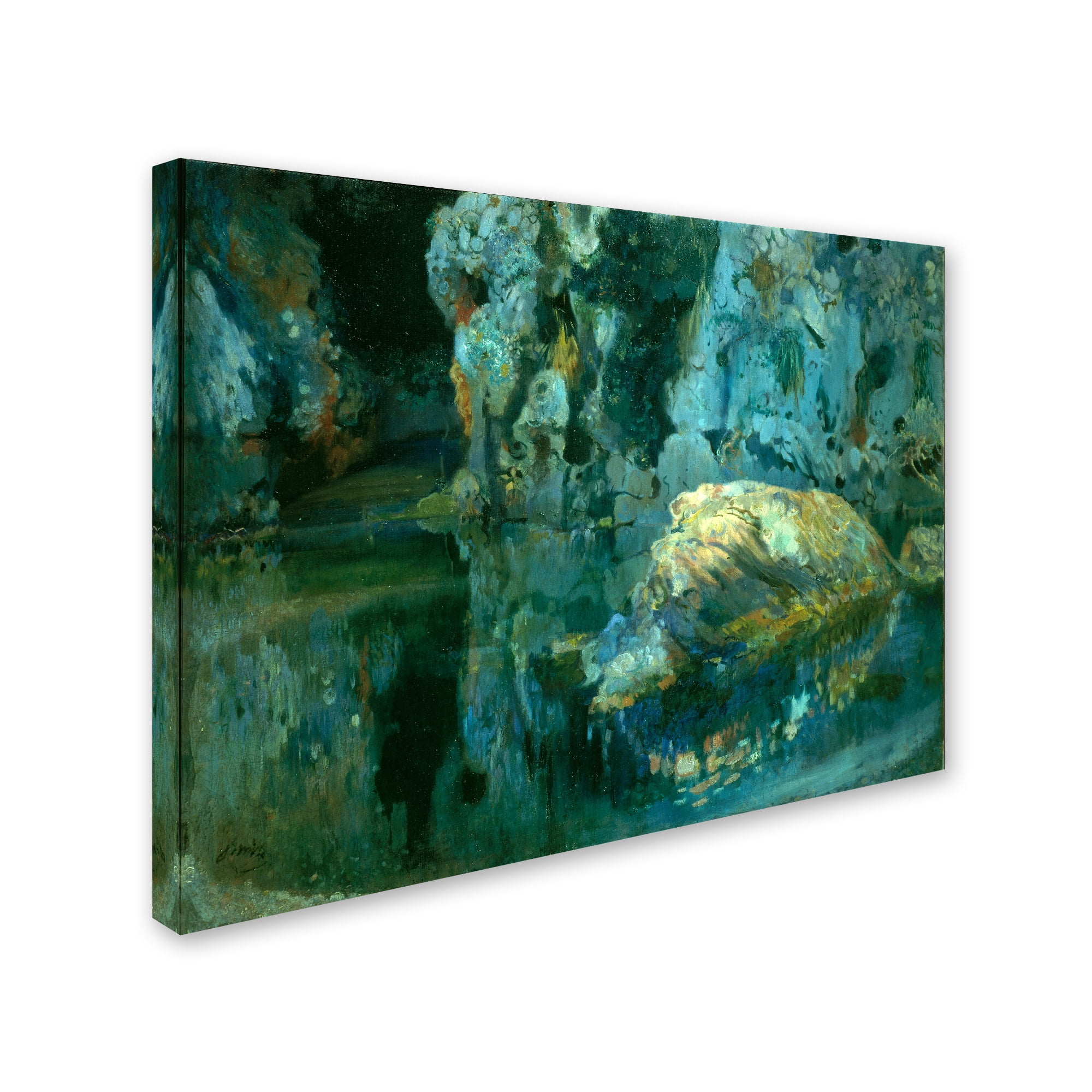 The Rock In The Pond' Canvas Art by Joaquim Mir