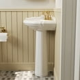 thumbnail image 4 of 26.8 in. W x 20.5 in. D Corner Vitreous China Bathroom Pedestal Sink in White with 4 in. Centerset Faucet Holes, 4 of 13