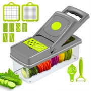 Axidou Superior Quality Vegetable Chopper 7 Interchangeable Blades Easy to Clean Box Grater