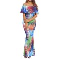 thumbnail image 4 of Women's Tropical Print Off-the-shoulder Maxi Dress, 4 of 11