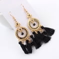 thumbnail image 5 of Ruanlalo Earrings Bohemian Style Exquisite Alloy Tassels Drop Dangle Hook Earrings for Women Black, 5 of 6