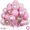 thumbnail image 1 of Ballons Roses, Ensemble de 60 Pcs Rose Pâle Rose Pastel avec Confettis Rose Doré, Ballons Roses Métalliques, Ballons Roses Perle Macaron pour Décorations de Fête de Princesse, d'Anniversaire et de Douche Nuptiale, 1 of 7