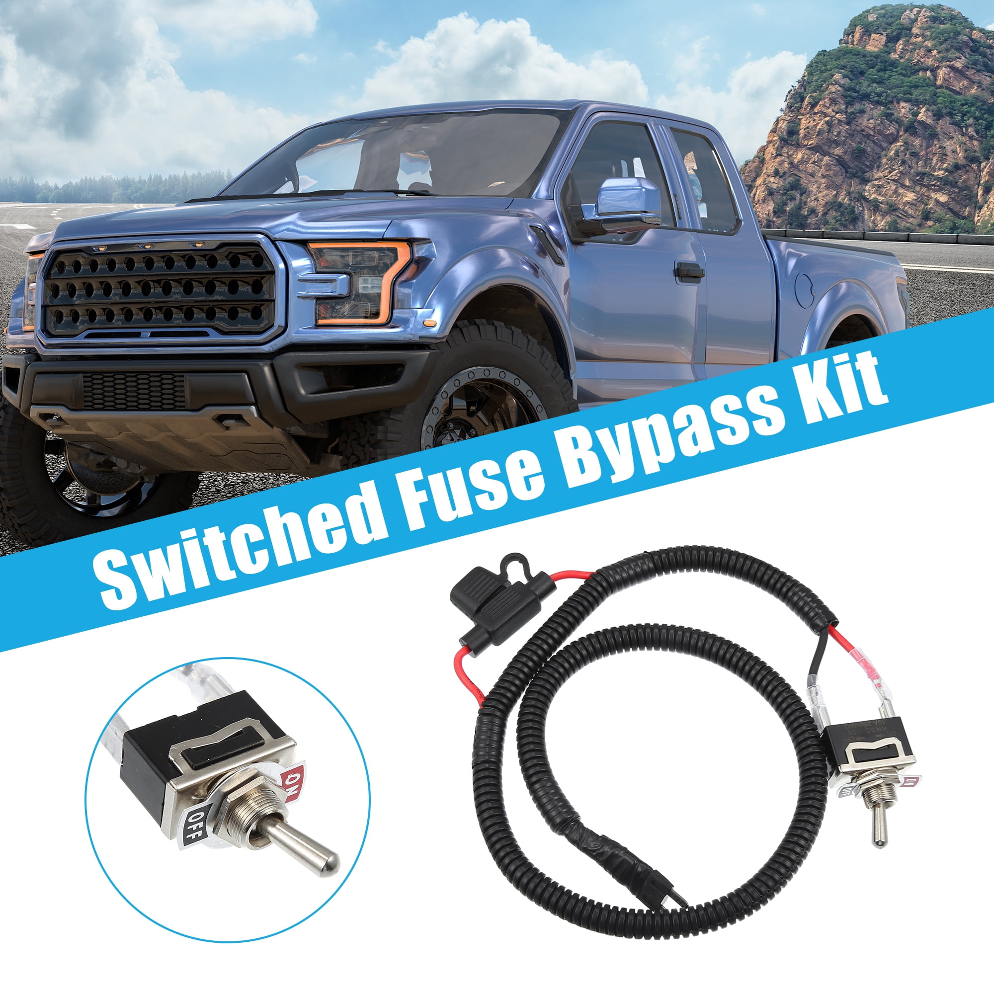 Unique Bargains 1 Set 28.23" Universal Automotive Switched Fuse Bypass Kit