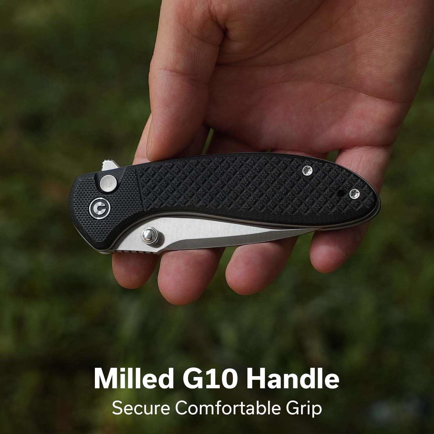 CIVIVI Faeger Pocket Folding Knife with 2.98" 14C28N Blade and Milled OD Green G10 Handle C24031-1