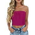 thumbnail image 6 of Uooqdmx Tube Tops for Women, Bandeau Tops for Women, Strapless Tops for Women, Eyelet Tops for Women, Crop Tank Tops for Women, Wine 3XL, 6 of 7