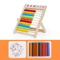 thumbnail image 4 of Esquirla Jouets Mathématiques Montessori 10 Rangées Abacus avec 100 Perles Colorées Jeu de Réflexion Abacus 8cmx21cm, 4 of 8