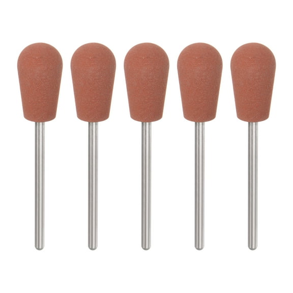 5 Packs Rubber Polishing Bit Silicone Buffing Wheels 400 Grit 10mm Dia Mounted Grinding Head, Round Shape