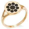 thumbnail image 1 of Stainless Steel Chiba Samurai Crest Minimalist Oval Top Polished Statement Signet Ring, 1 of 1