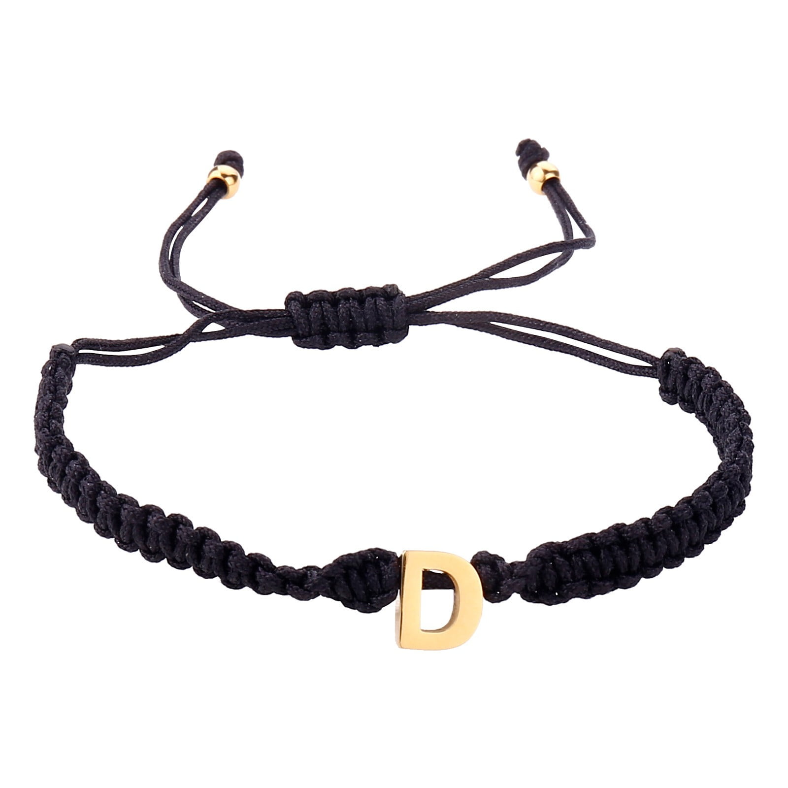 Personalized 26 Initial Bracelet Gold Plated Letter Black Woven Bracelet  Charm Bracelet Woven Bracelet For Men Women Girls Jr1487 Teen Watches for