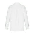 thumbnail image 4 of FCLoft Women's Summer Linen Blouses - Long Sleeve Lapel Button Down, Lightweight Gauze Loose Casual Tops, 4 of 9