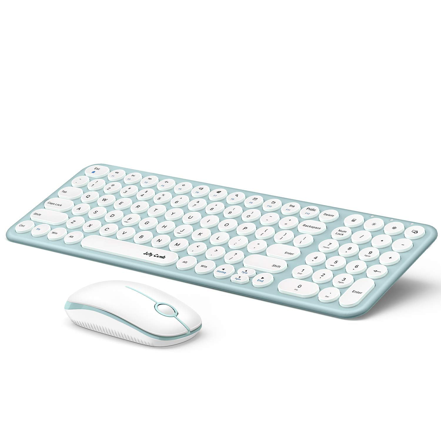 Wireless keyboard and Mouse Combo, Jelly Comb 2.4G Slim Ergonomic Quiet
