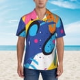 thumbnail image 2 of Yiaed Abstract Color Splash Print Hawaiian Shirt for Men Short Sleeve Button Down Shirts Beach Shirts for Men,3X-Large, 2 of 7