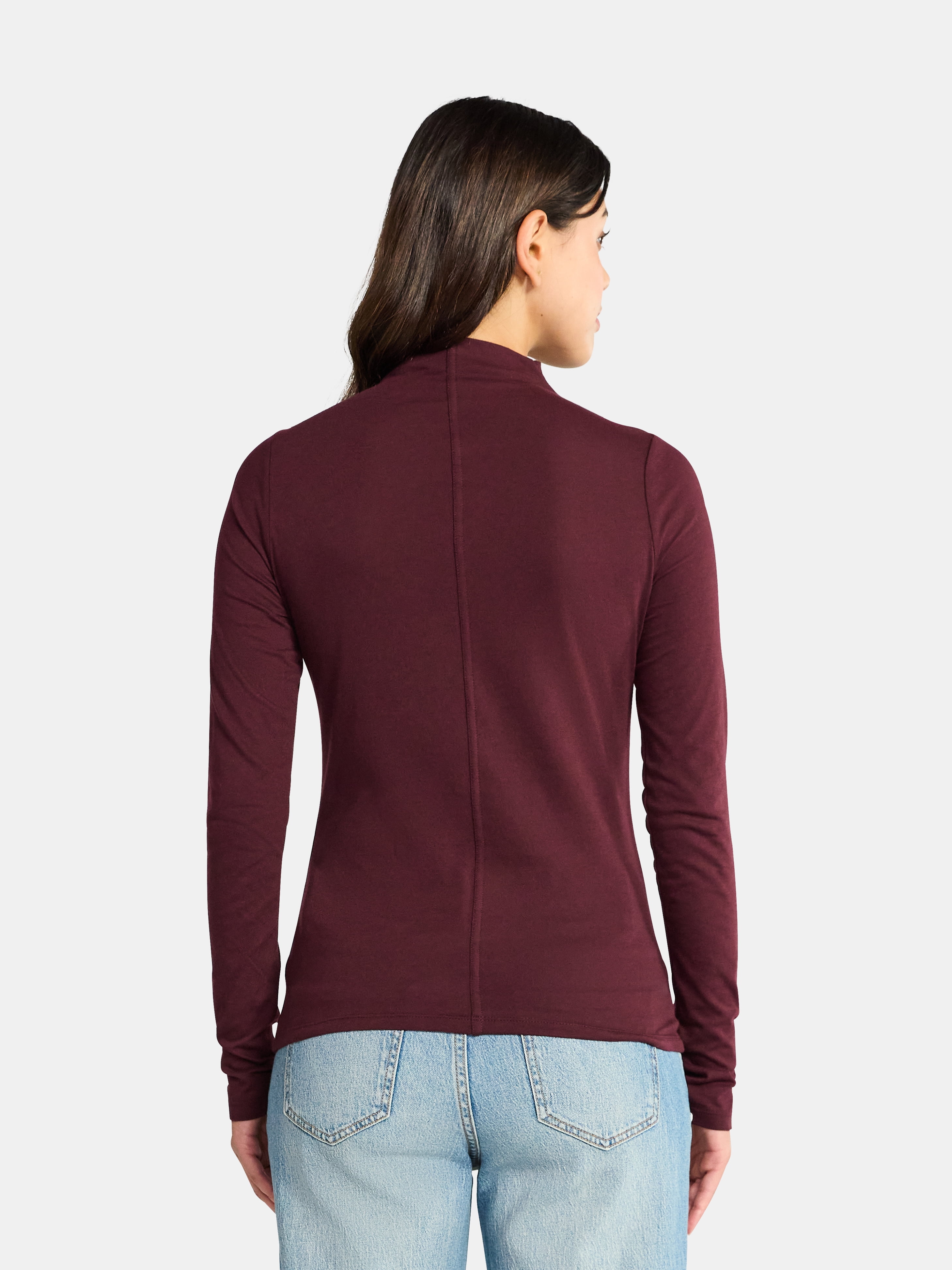 Time and Tru Women's Tissue Like Turtleneck Top, Sizes XS-XXXL