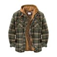 thumbnail image 2 of Mens Warm Quilted Lined Cotton Jackets With Hood Button Down Zipper Long Sleeve Plaid Jackets zhangyuxiang LED, 2 of 2