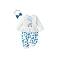 thumbnail image 1 of FAROOT Baby Girls Jumpsuit, Long Sleeve Cartoon Elephant Heart Print Romper, 1 of 8